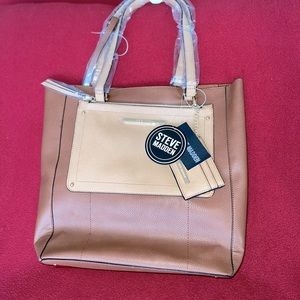 Steve Madden Cognac Multi-Brown Tote **NEW W/TAGS**
